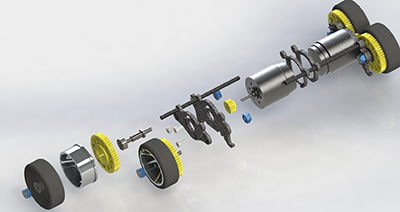Zhonx III - Bloc moteur éclaté - 3D
